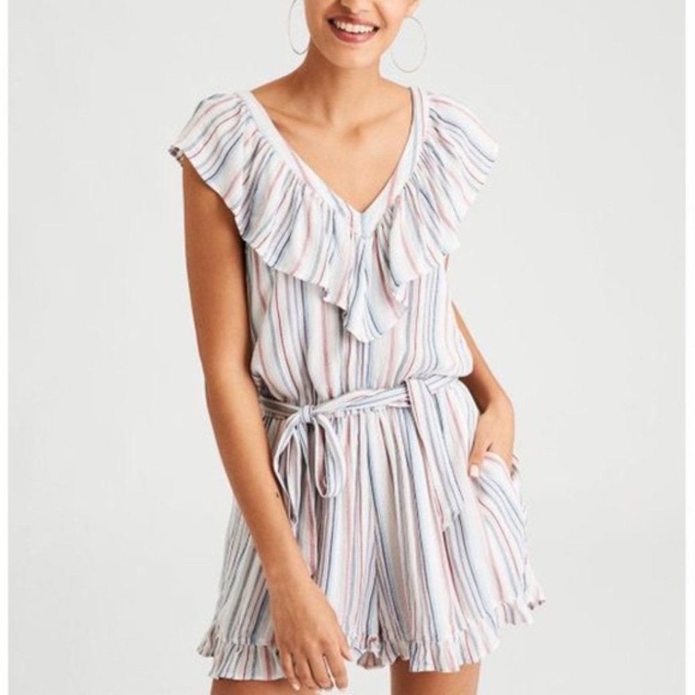 Tie Back Wrap Front Romper